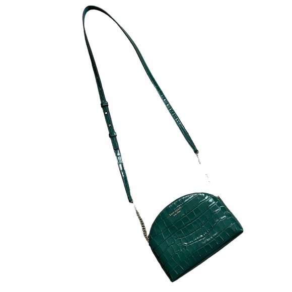 Kate Spade Spencer Croc Embossed Leather Crossbody Dark Green - Picture 2 of 12